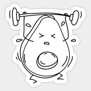 Workout Avocado Cute Drawing Sticker